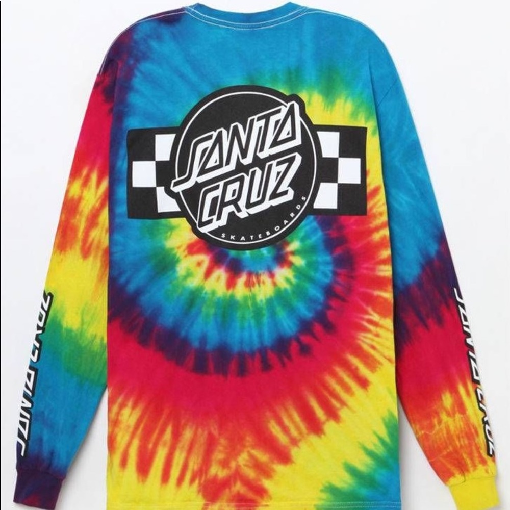 Santa Cruz Rainbow Tie Dye Long Sleeve Shirt